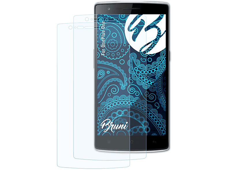 BRUNI 2x Basics-Clear OnePlus Schutzfolie(für One)