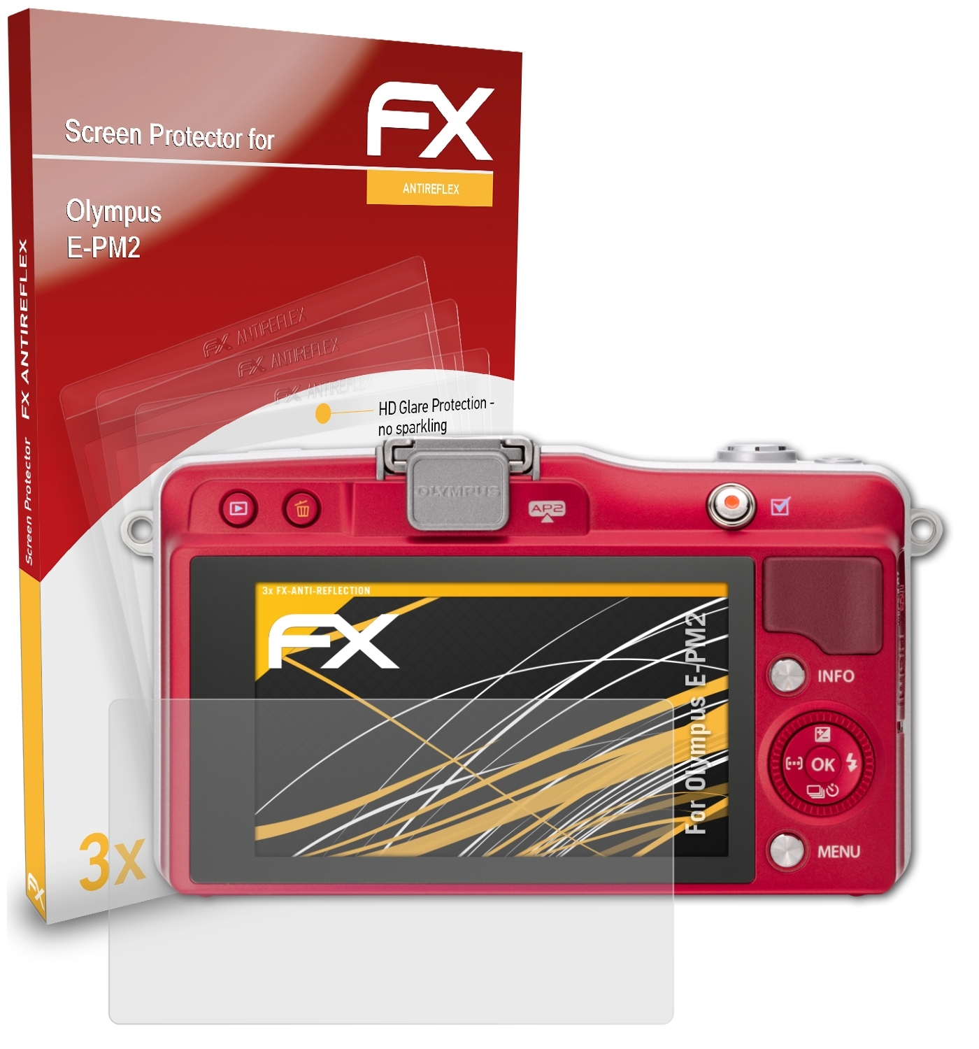 ATFOLIX 3x FX-Antireflex E-PM2) Olympus Displayschutz(für