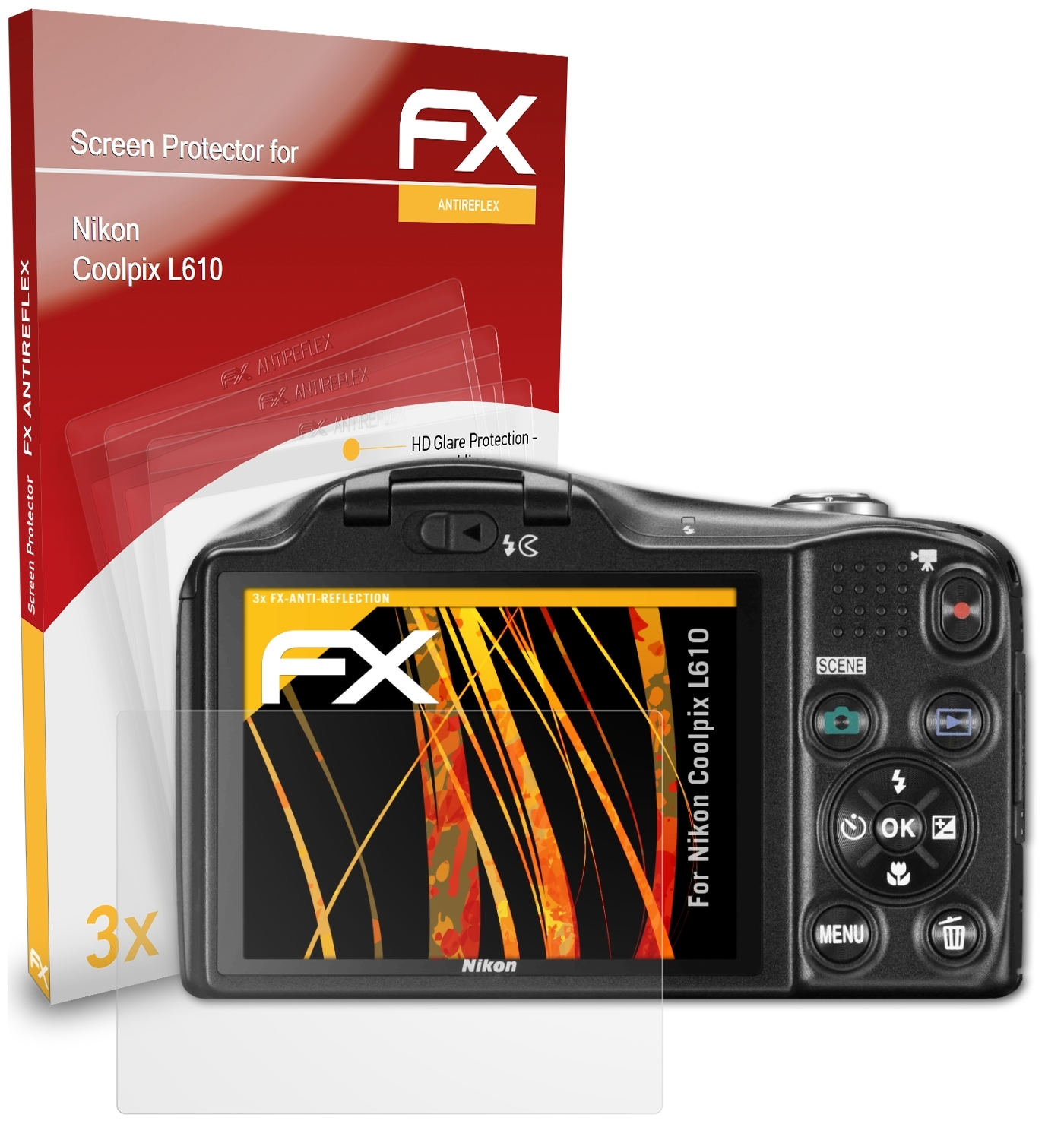 Nikon Coolpix Displayschutz(für 3x L610) FX-Antireflex ATFOLIX