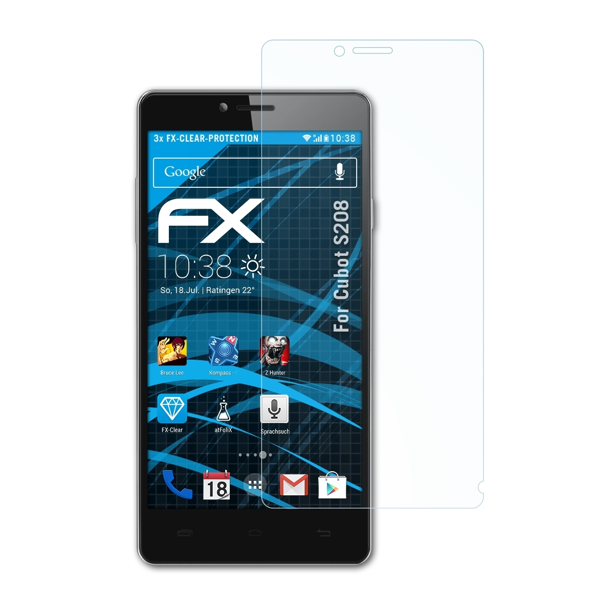 ATFOLIX 3x Cubot S208) FX-Clear Displayschutz(für