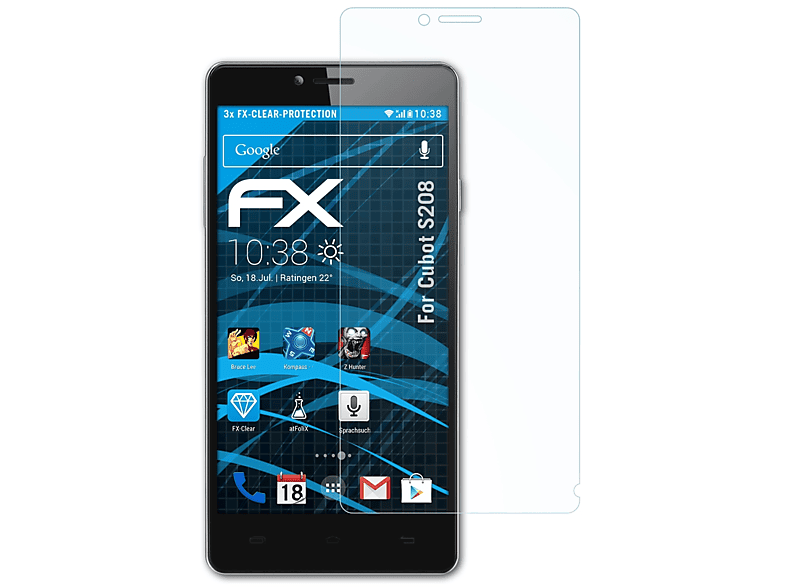 ATFOLIX 3x FX-Clear Displayschutz(für S208) Cubot