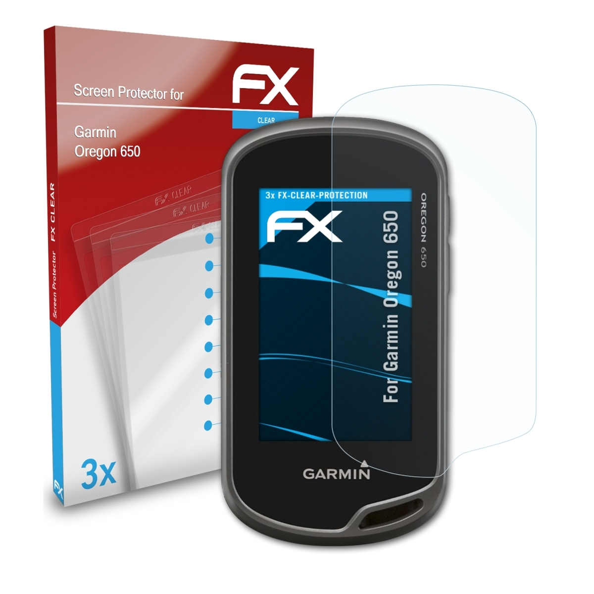 ATFOLIX 3x FX-Clear Displayschutz(für 650) Oregon Garmin