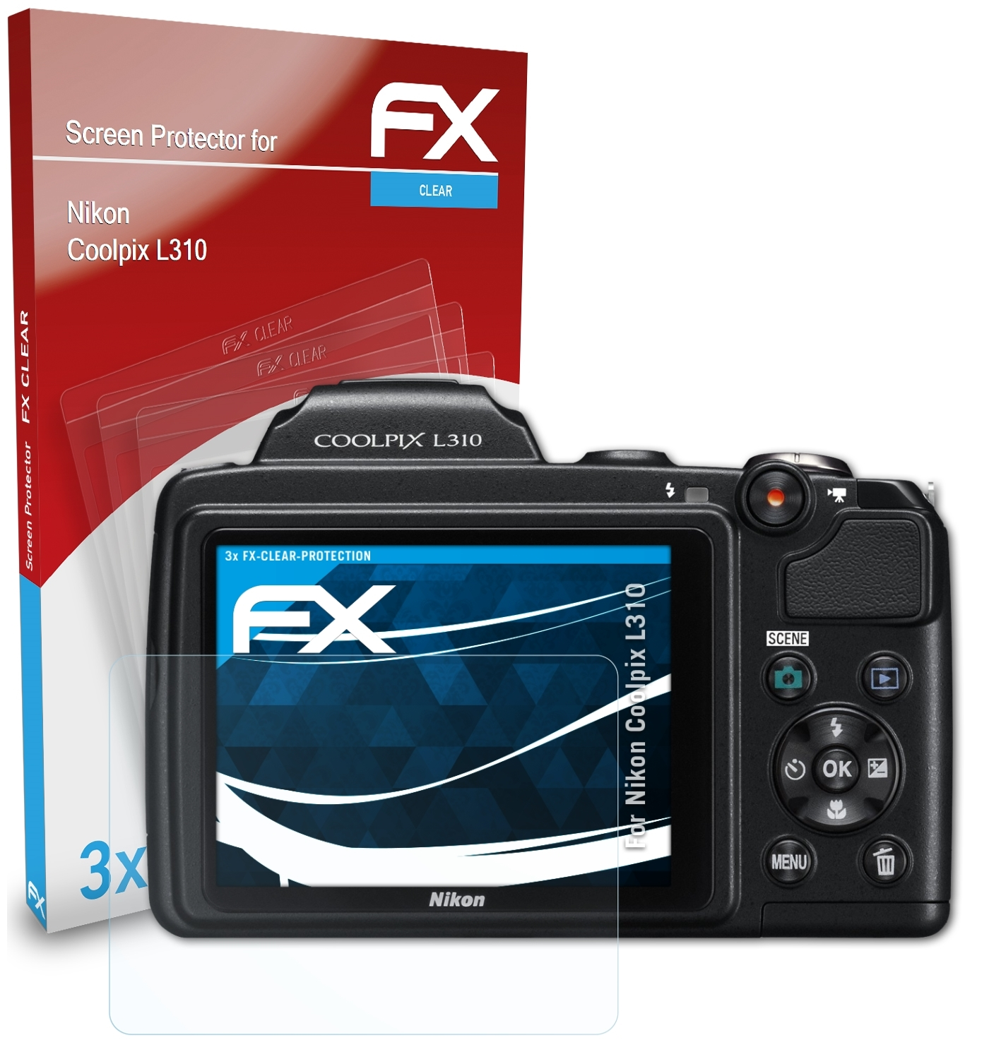 ATFOLIX 3x FX-Clear Displayschutz(für L310) Nikon Coolpix
