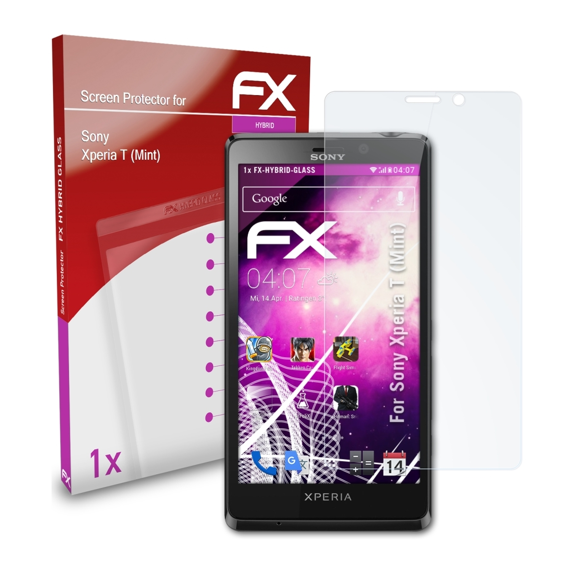 Sony Xperia (Mint)) FX-Hybrid-Glass T ATFOLIX Schutzglas(für