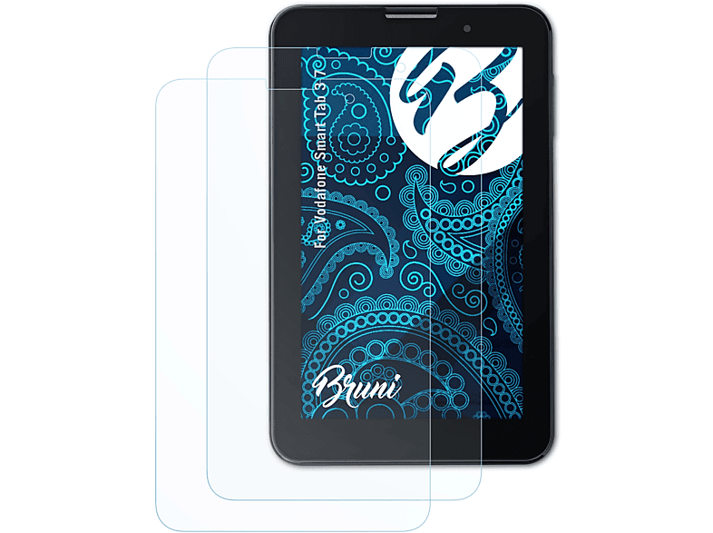 BRUNI 2x Basics-Clear Schutzfolie(für Vodafone Smart Tab 3 7)