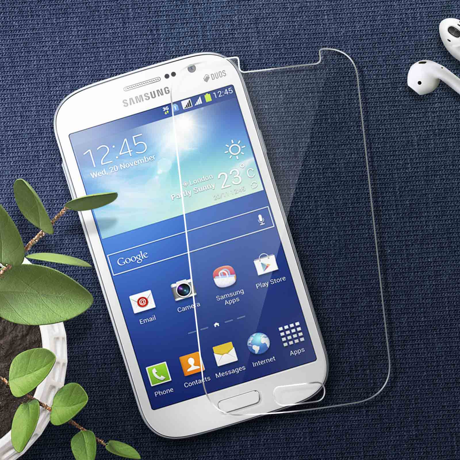 AVIZAR Gehärtetes Glas Plus) Grand Galaxy Samsung Schutzfolie Härtegrad Glas-Folien(für mit 9H