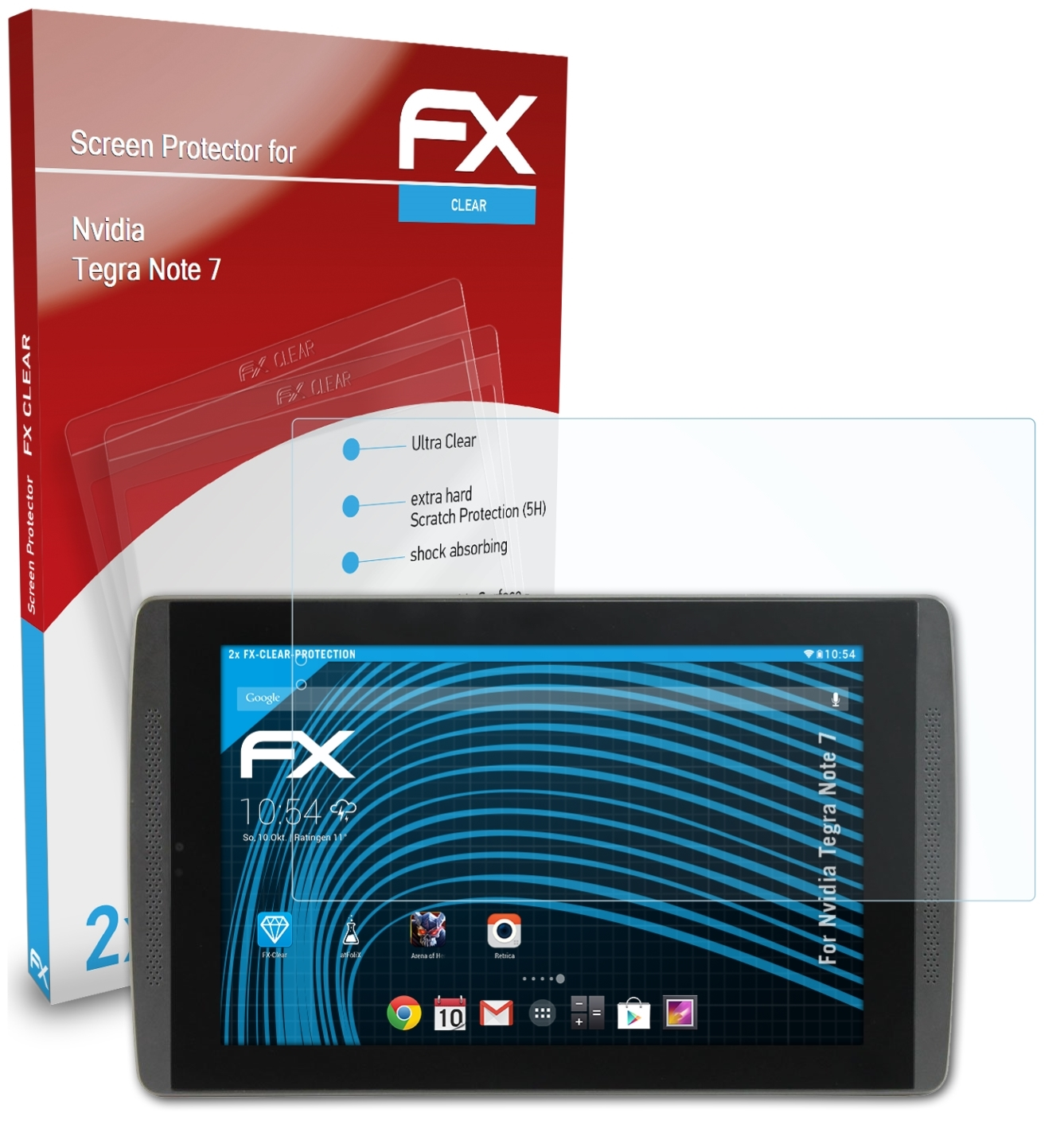 Note 7) 2x ATFOLIX Nvidia FX-Clear Displayschutz(für Tegra
