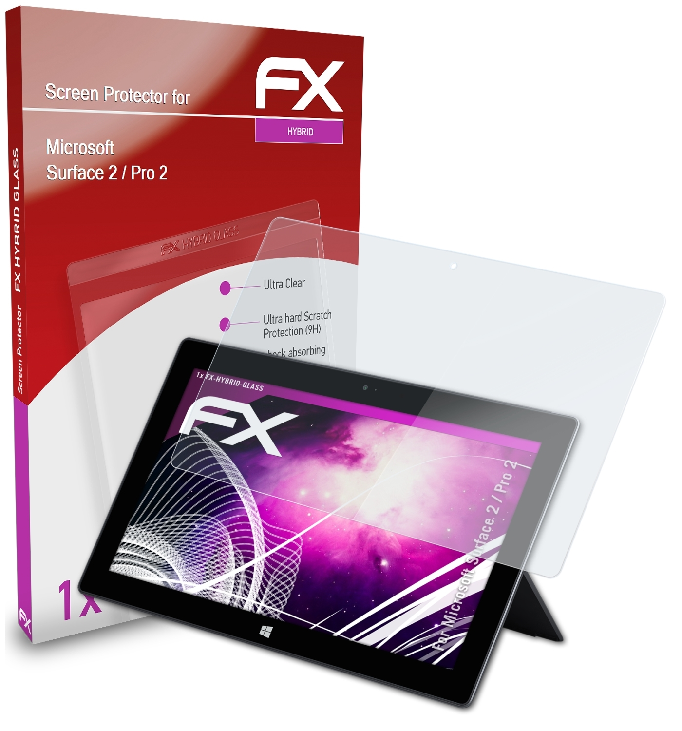 Pro 2 ATFOLIX Schutzglas(für FX-Hybrid-Glass Surface / Microsoft 2)