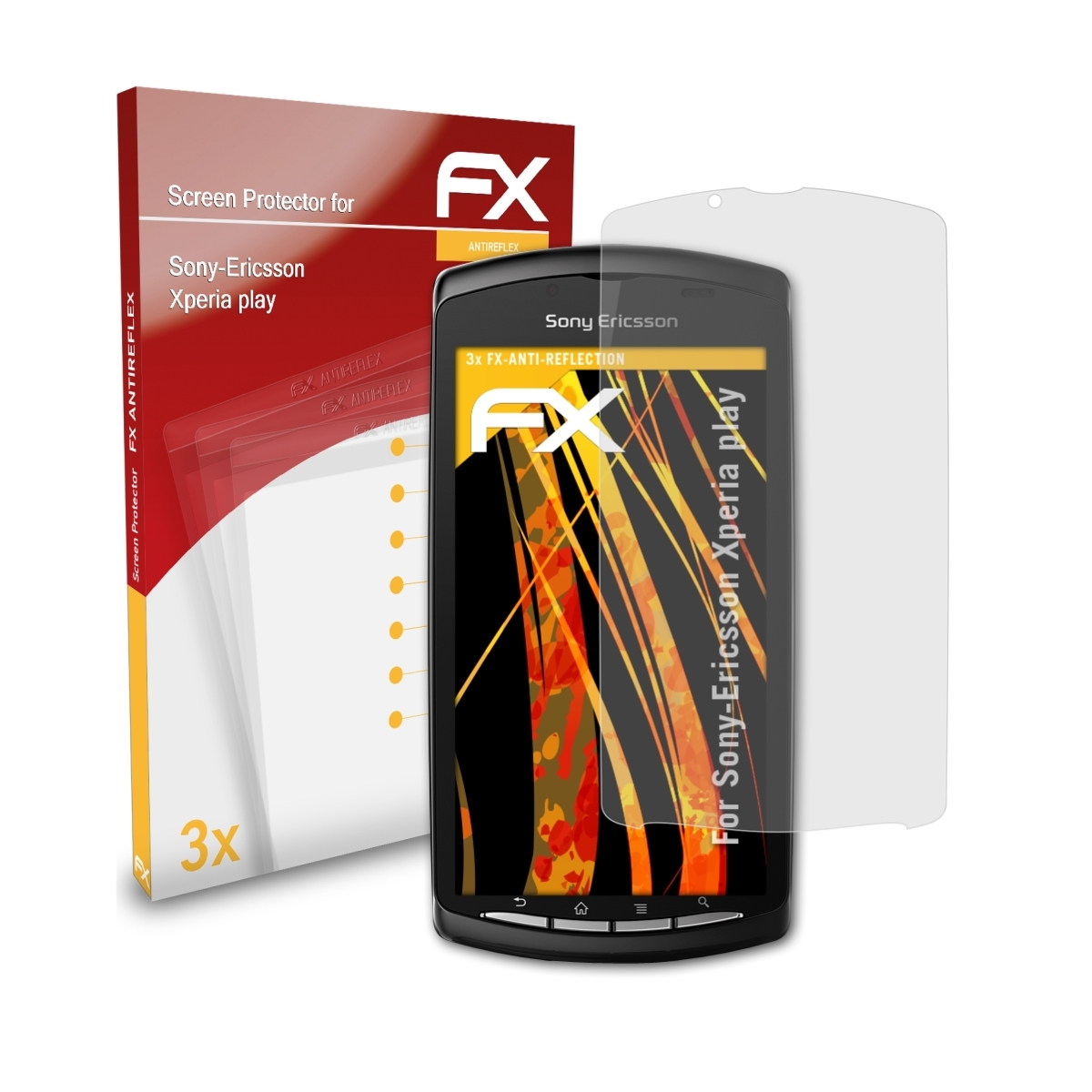 Displayschutz(für 3x Sony-Ericsson ATFOLIX play) FX-Antireflex Xperia