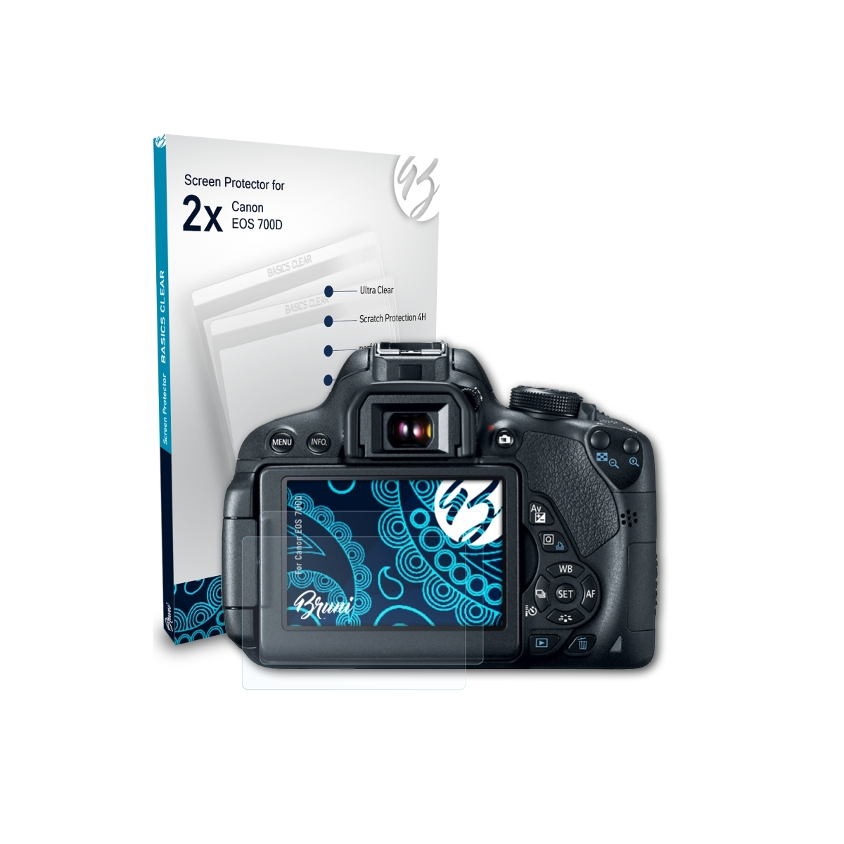 Basics-Clear 2x EOS Canon Schutzfolie(für 700D) BRUNI