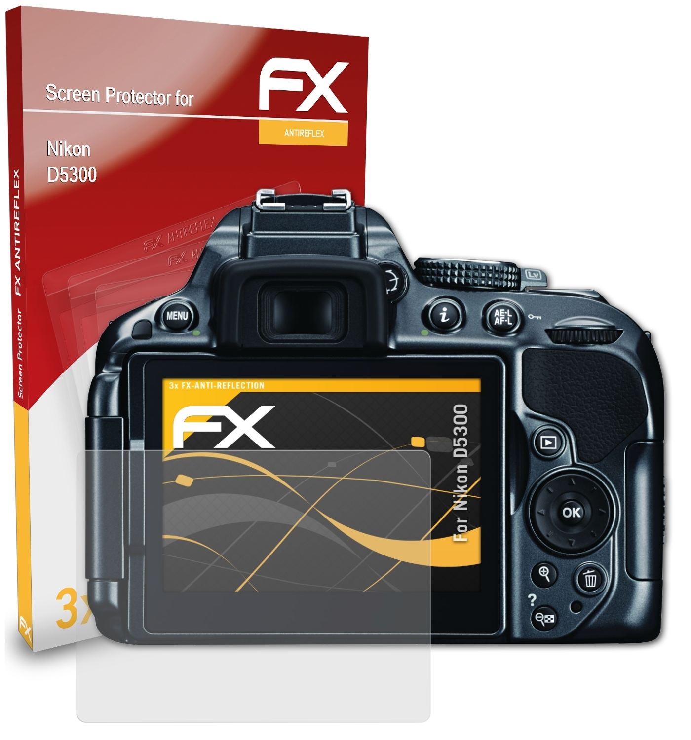 3x Displayschutz(für FX-Antireflex Nikon D5300) ATFOLIX