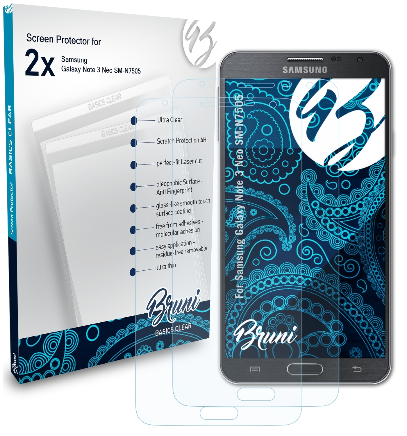 Note Schutzfolie(für 3 2x Galaxy Basics-Clear Neo Samsung BRUNI (SM-N7505))