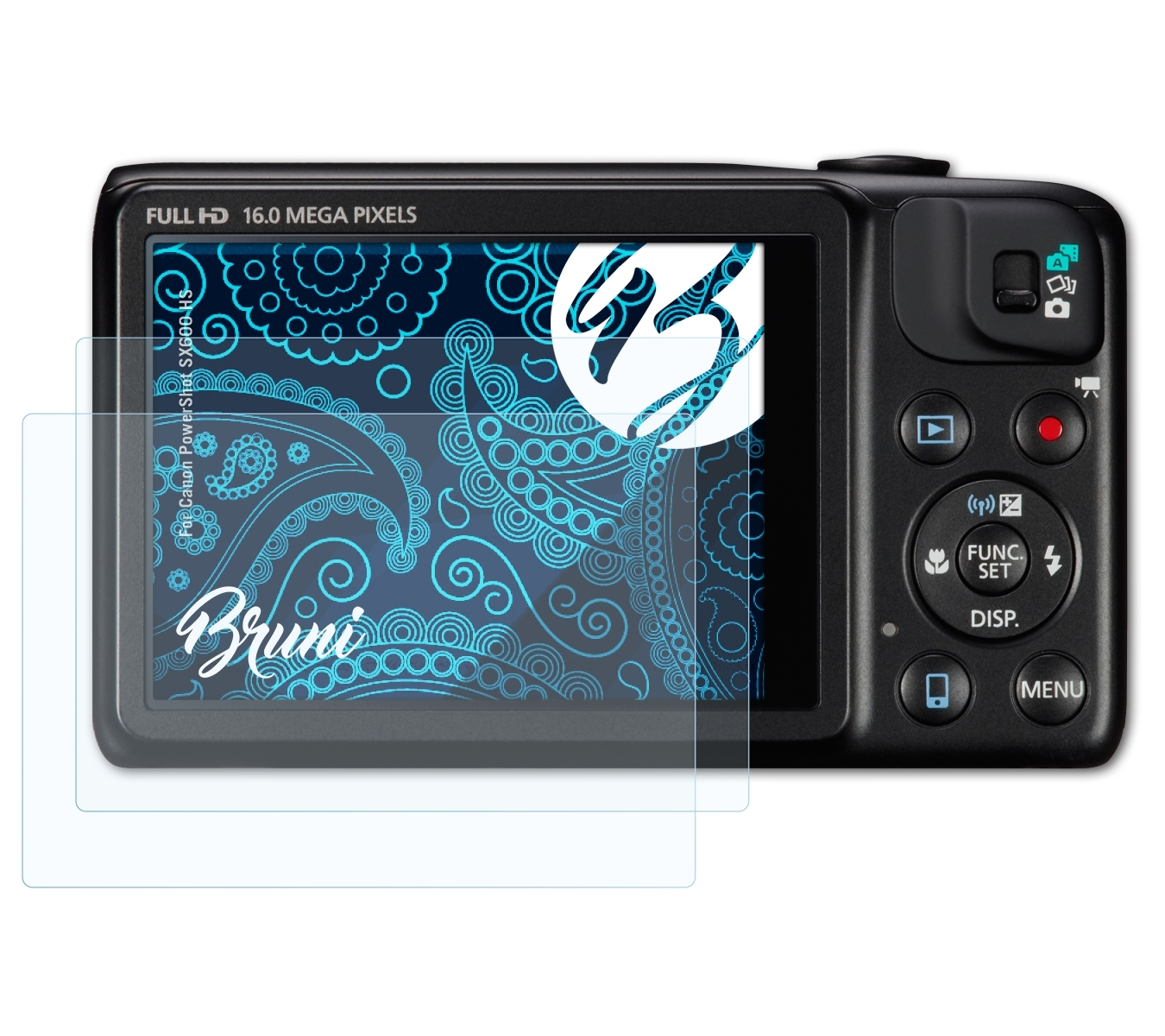 BRUNI 2x Basics-Clear PowerShot SX600 HS) Canon Schutzfolie(für