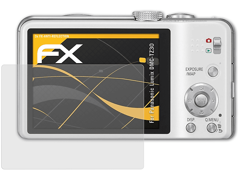 3x FX-Antireflex Panasonic ATFOLIX DMC-TZ30) Displayschutz(für Lumix