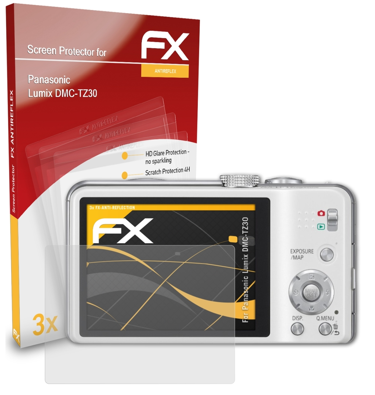 Lumix 3x DMC-TZ30) ATFOLIX FX-Antireflex Displayschutz(für Panasonic