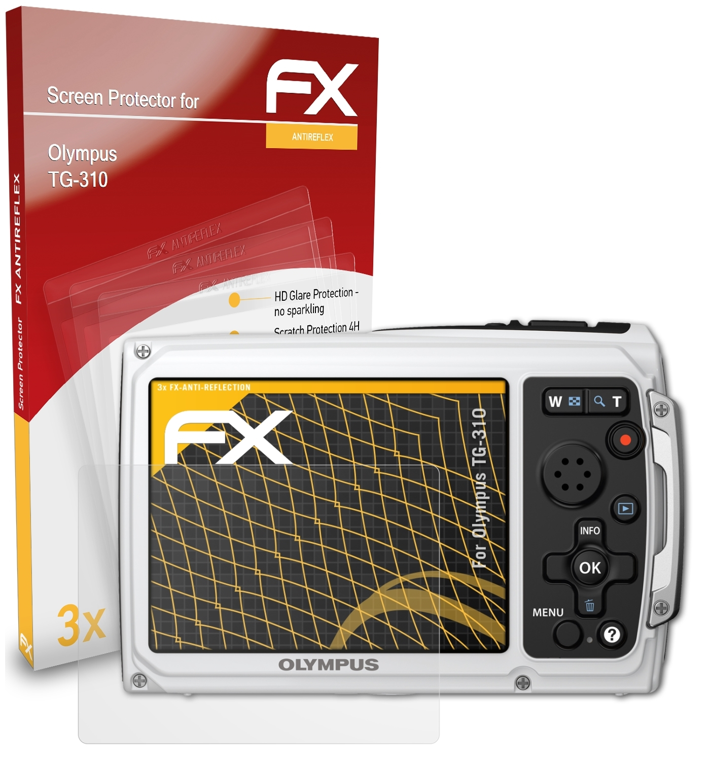 ATFOLIX 3x FX-Antireflex Displayschutz(für Olympus TG-310)