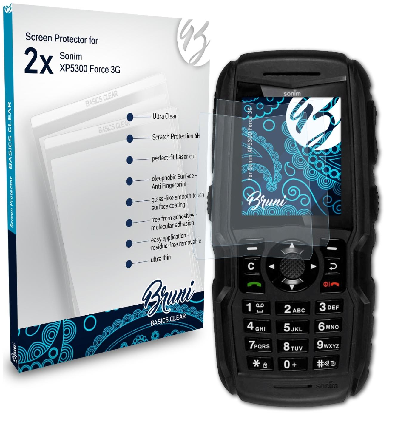 BRUNI 2x Basics-Clear Schutzfolie(für Force 3G) XP5300 Sonim