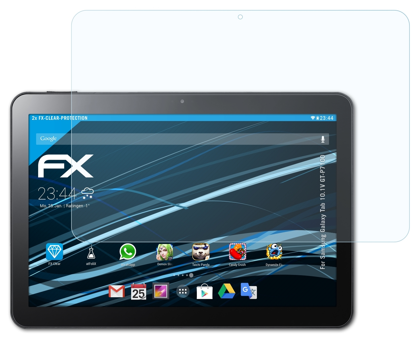 ATFOLIX 2x FX-Clear Displayschutz(für Samsung Galaxy Tab (GT-P7100)) 10.1V