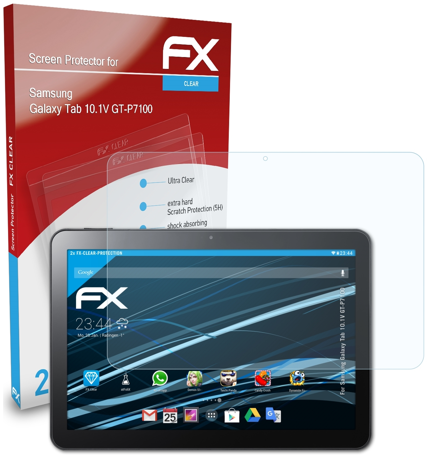 Tab 2x 10.1V Galaxy Displayschutz(für FX-Clear (GT-P7100)) ATFOLIX Samsung