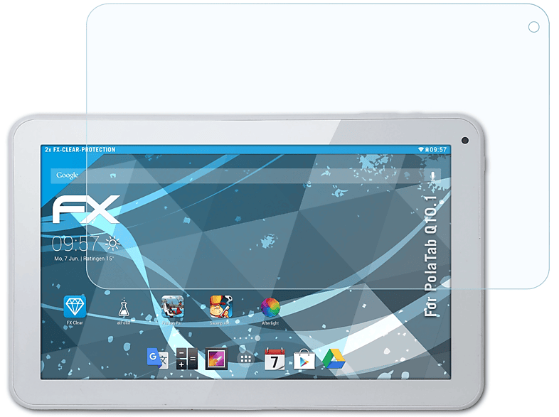 ATFOLIX 2x FX-Clear Q10.1) Displayschutz(für PolaTab