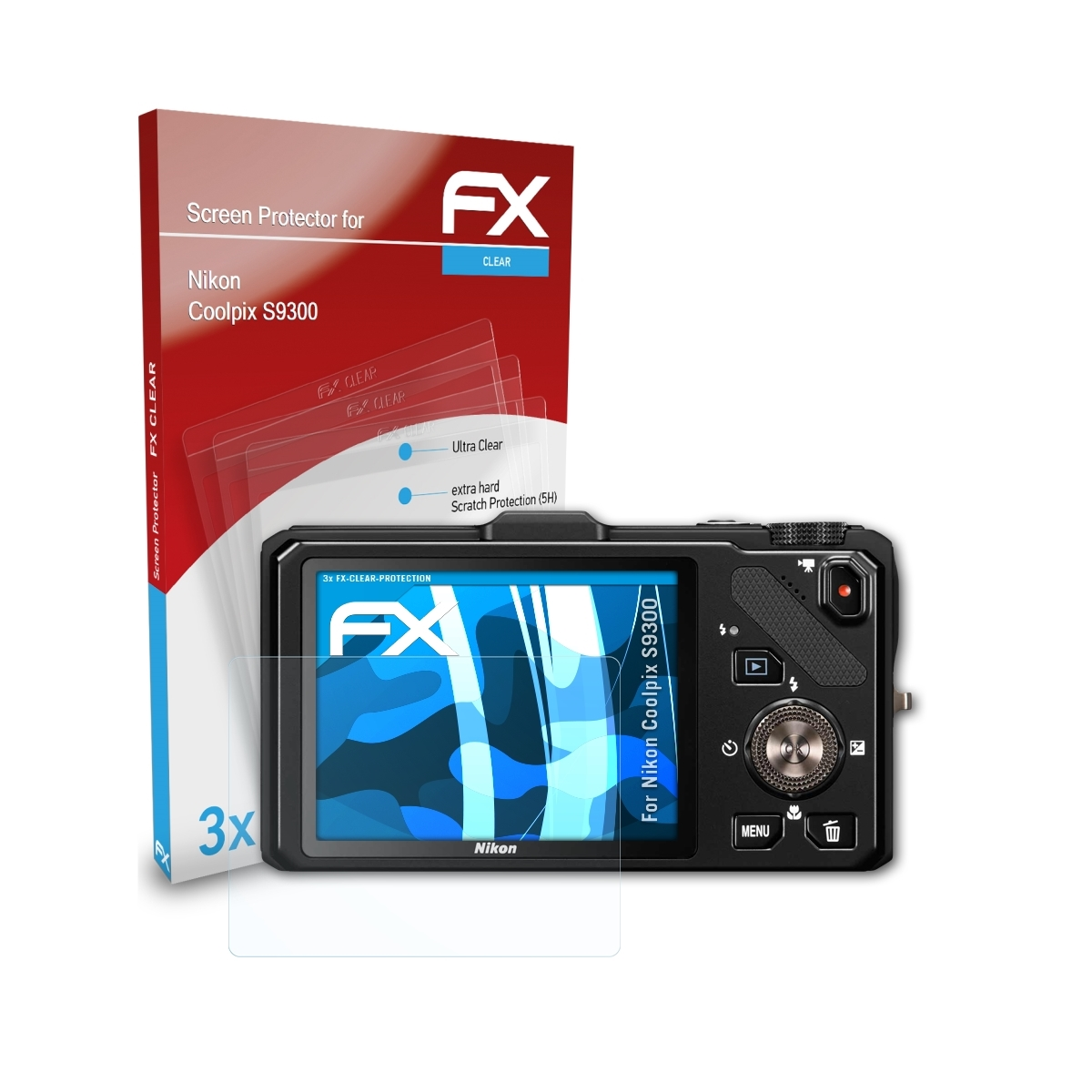 ATFOLIX 3x FX-Clear Displayschutz(für Nikon S9300) Coolpix