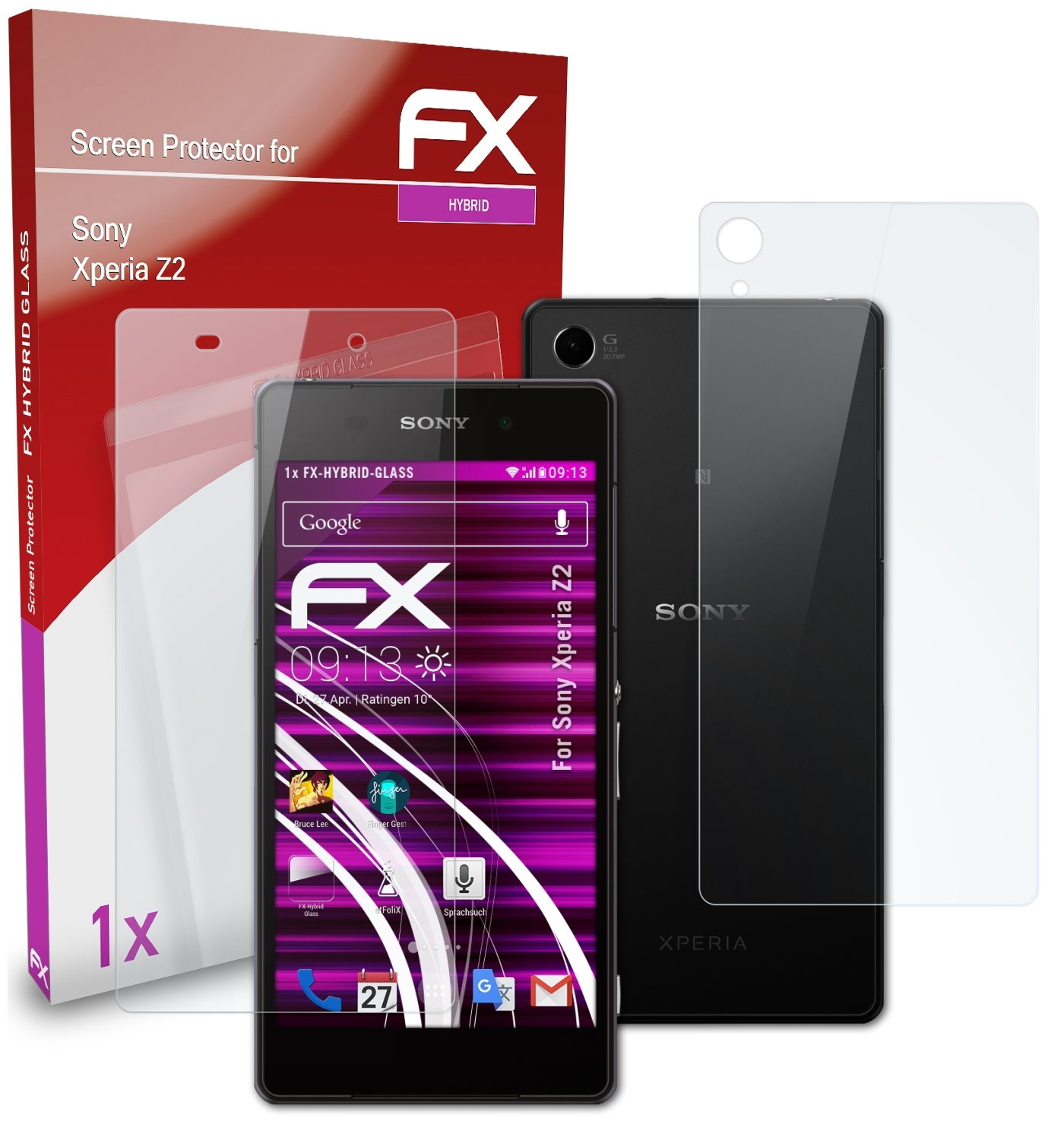 ATFOLIX FX-Hybrid-Glass Schutzglas(für Sony Xperia Z2)
