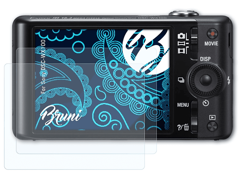 BRUNI 2x Basics-Clear Schutzfolie(für Sony DSC-WX100)