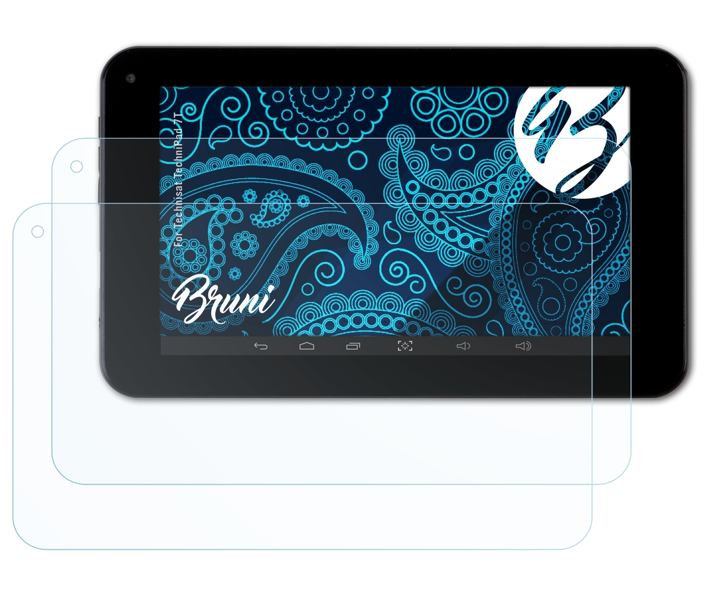 BRUNI 2x Basics-Clear Schutzfolie(für TechniPad 7T) Technisat