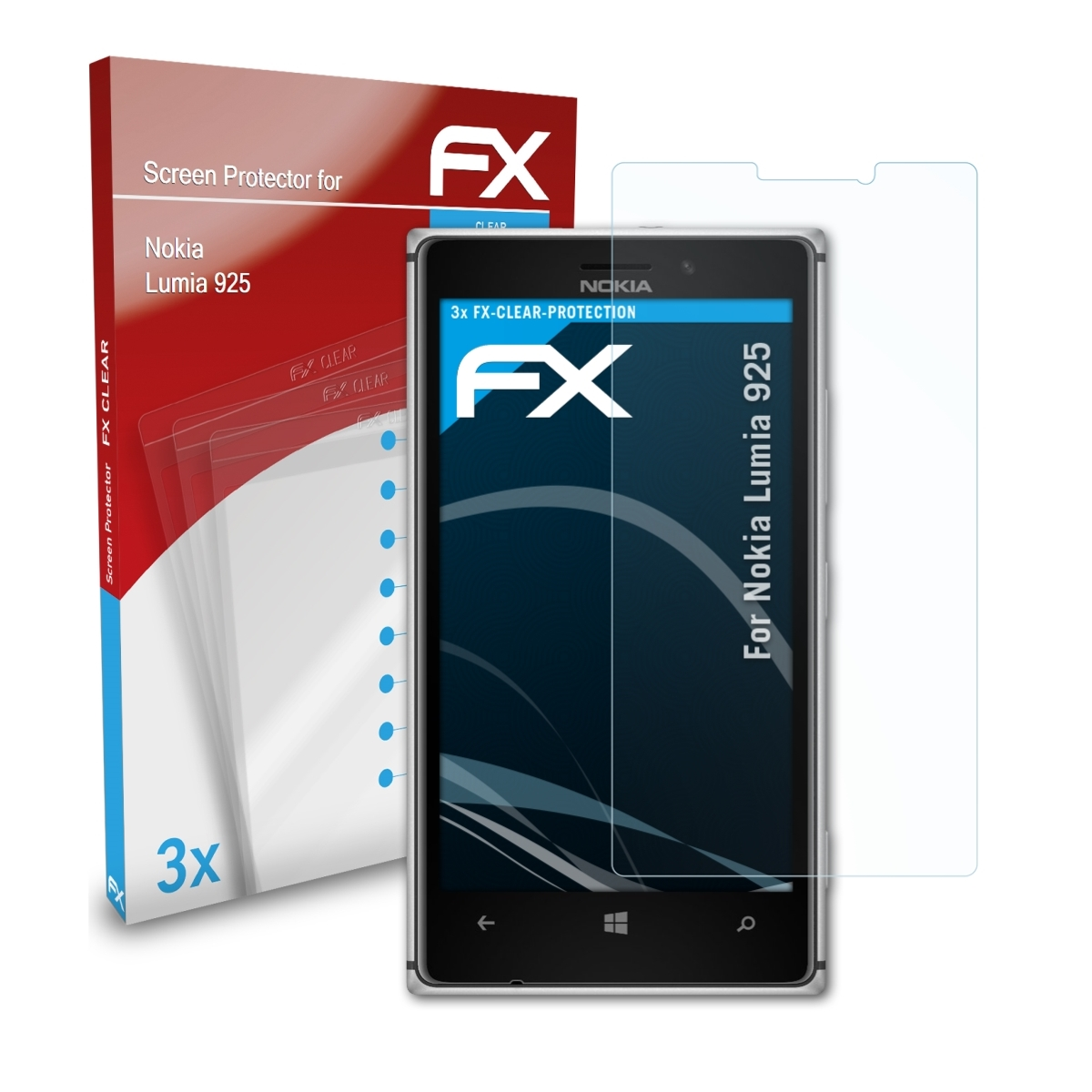 ATFOLIX 3x FX-Clear Displayschutz(für 925) Nokia Lumia