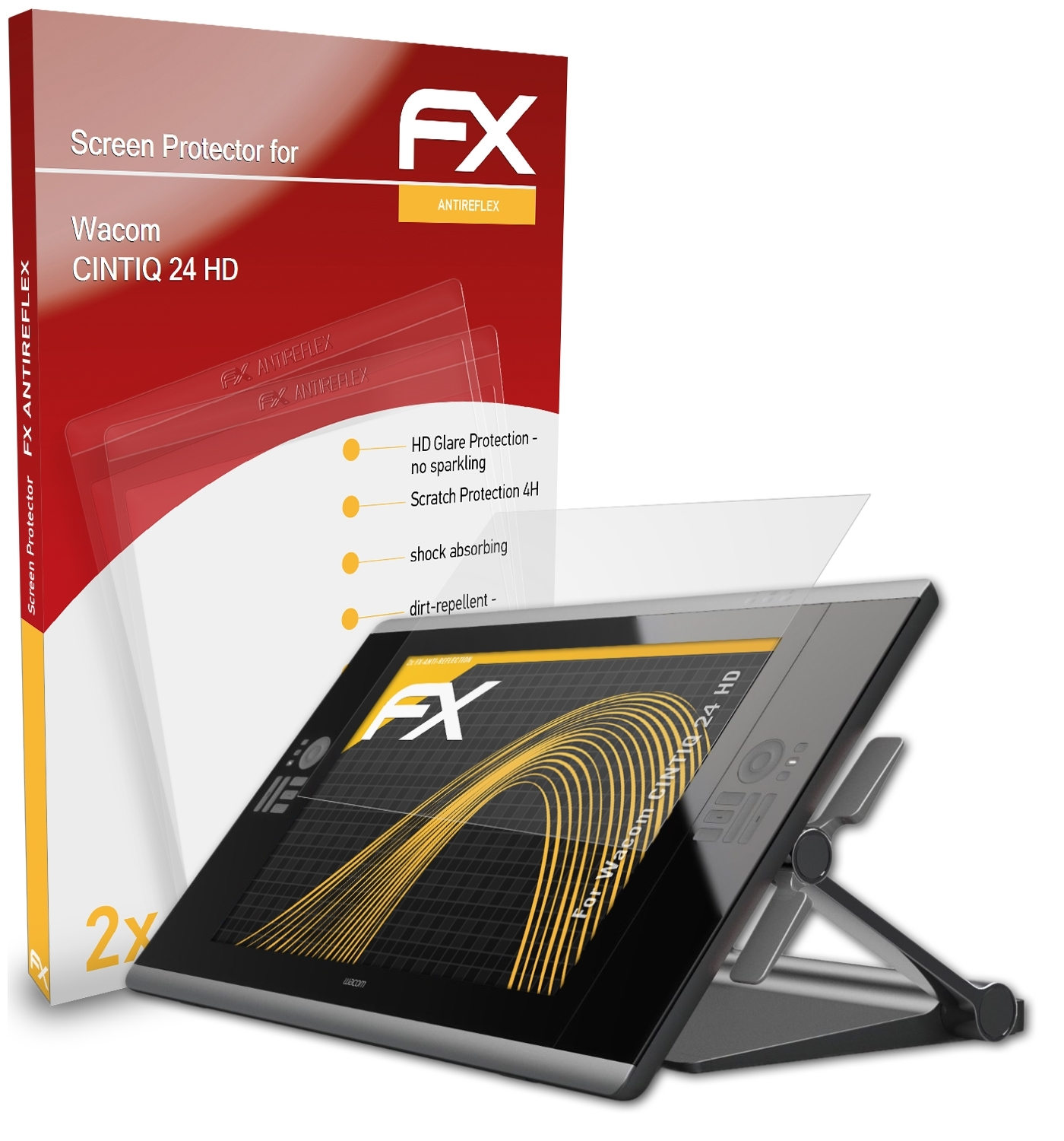 ATFOLIX 2x FX-Antireflex Displayschutz(für 24 HD) CINTIQ Wacom