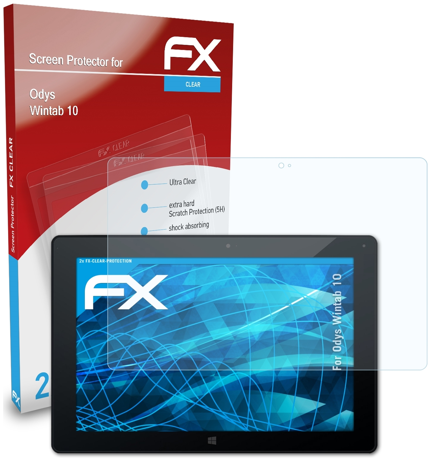 ATFOLIX 2x FX-Clear Displayschutz(für Odys Wintab 10)