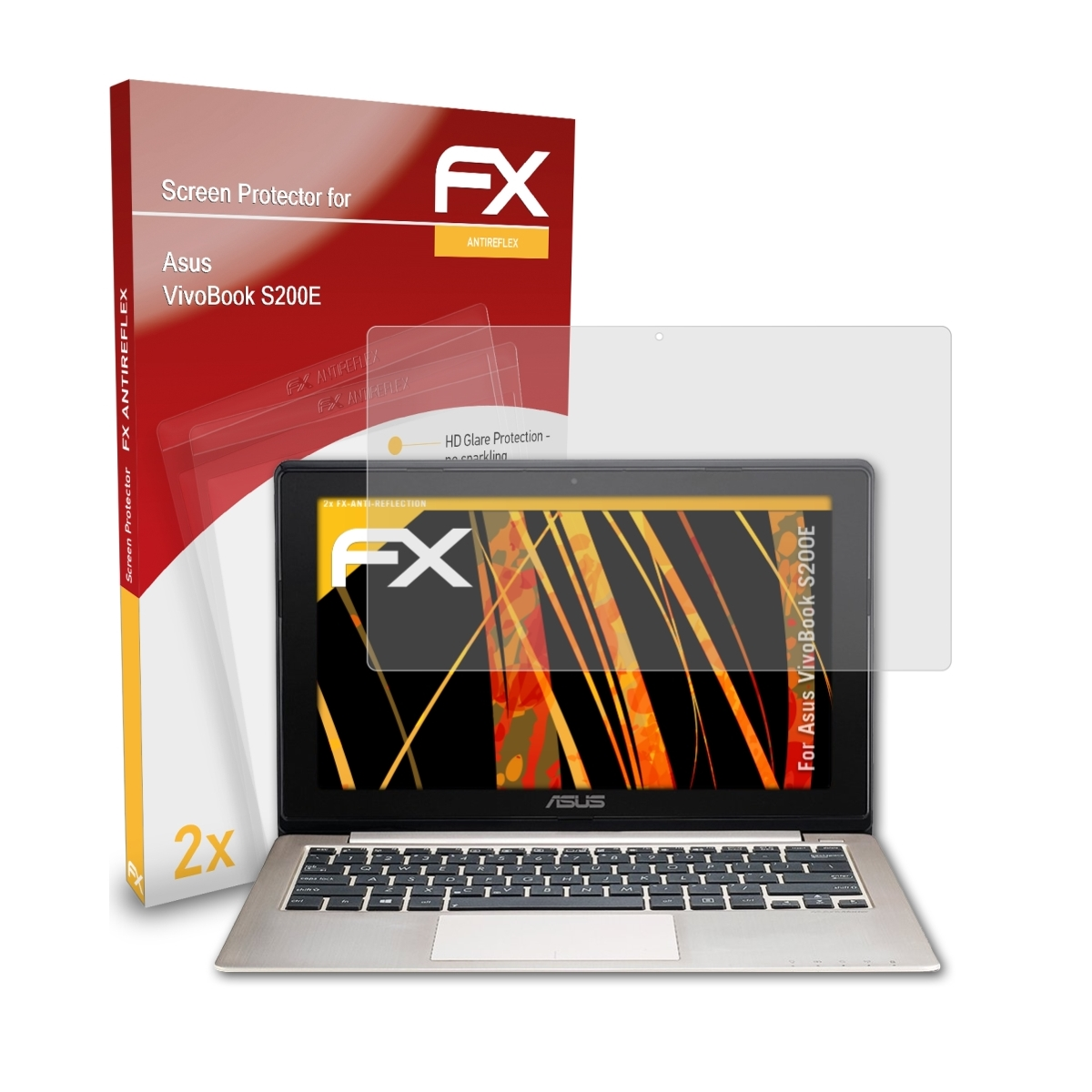 Displayschutz(für 2x Asus VivoBook FX-Antireflex S200E) ATFOLIX