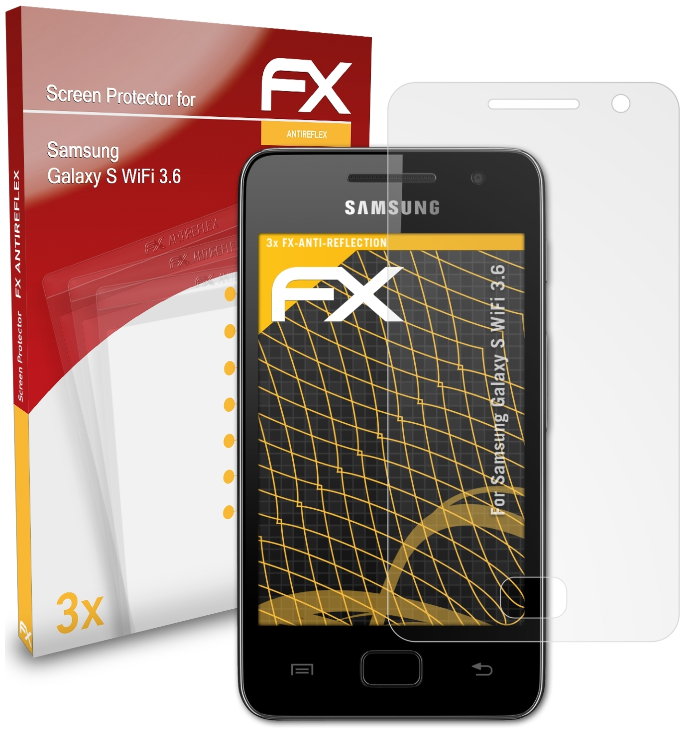 ATFOLIX 3x 3.6) FX-Antireflex S Displayschutz(für Galaxy Samsung WiFi