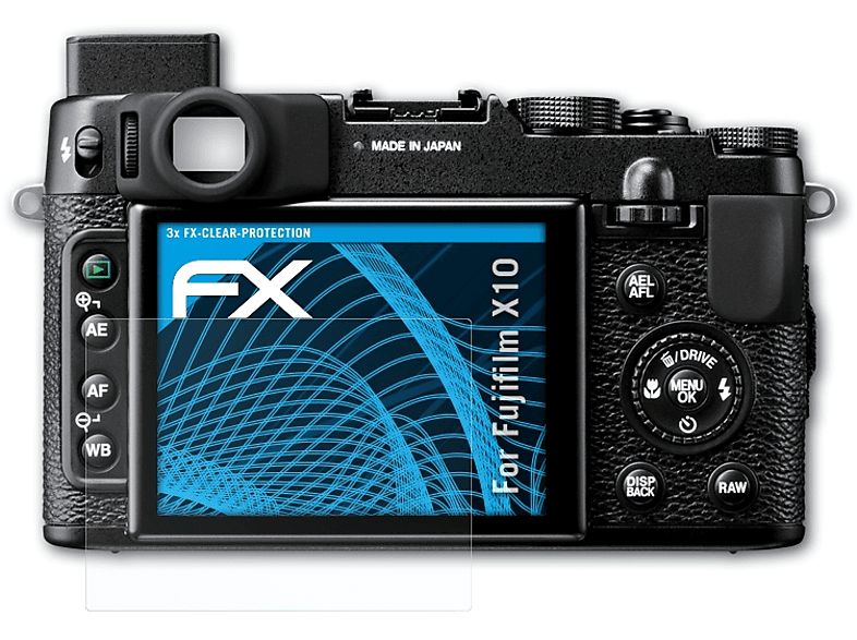 ATFOLIX 3x FX-Clear Displayschutz(für X10) Fujifilm