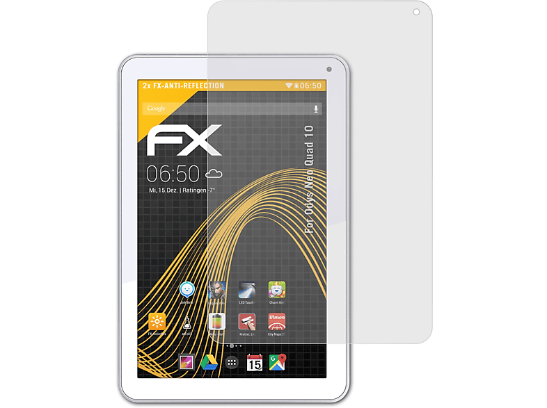 ATFOLIX 2x FX-Antireflex Quad 10) Displayschutz(für Odys Neo