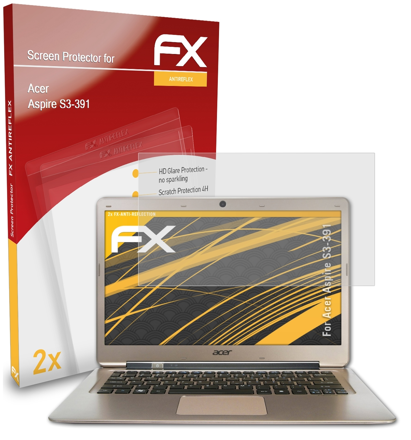 ATFOLIX 2x FX-Antireflex Acer Aspire Displayschutz(für S3-391)