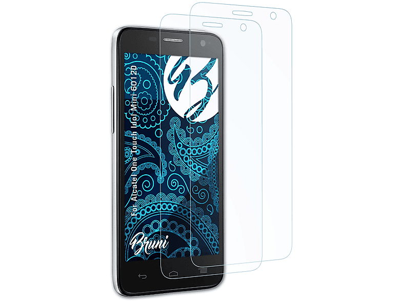 BRUNI 2x Basics-Clear Schutzfolie(für Alcatel One Touch Idol Mini (6012D))