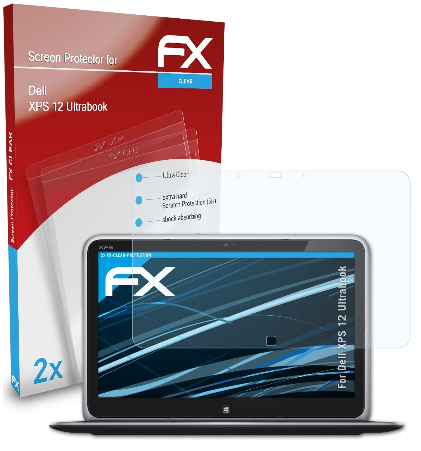 ATFOLIX 2x FX-Clear Displayschutz(für XPS 12 Dell Ultrabook)