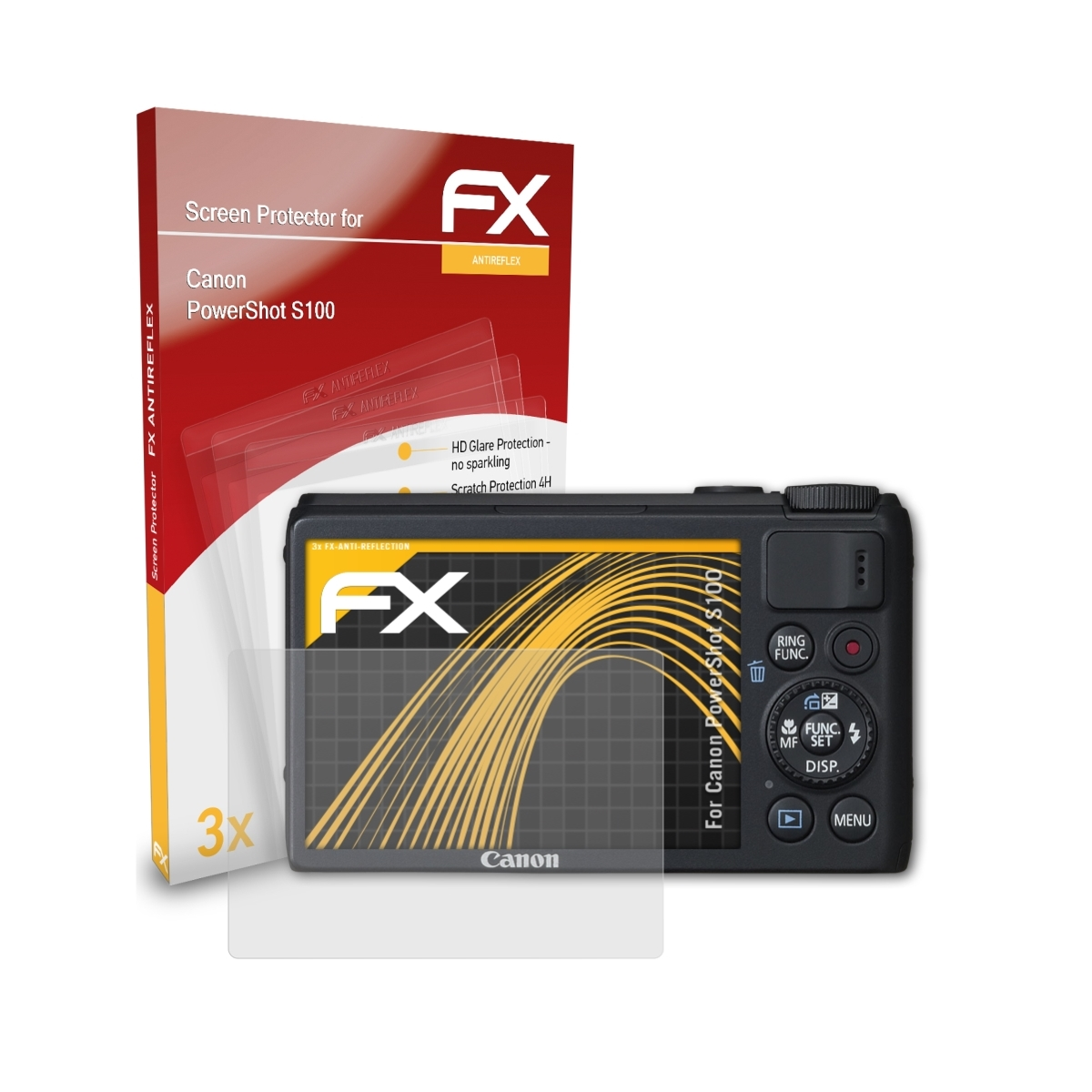PowerShot Displayschutz(für ATFOLIX Canon S100) FX-Antireflex 3x
