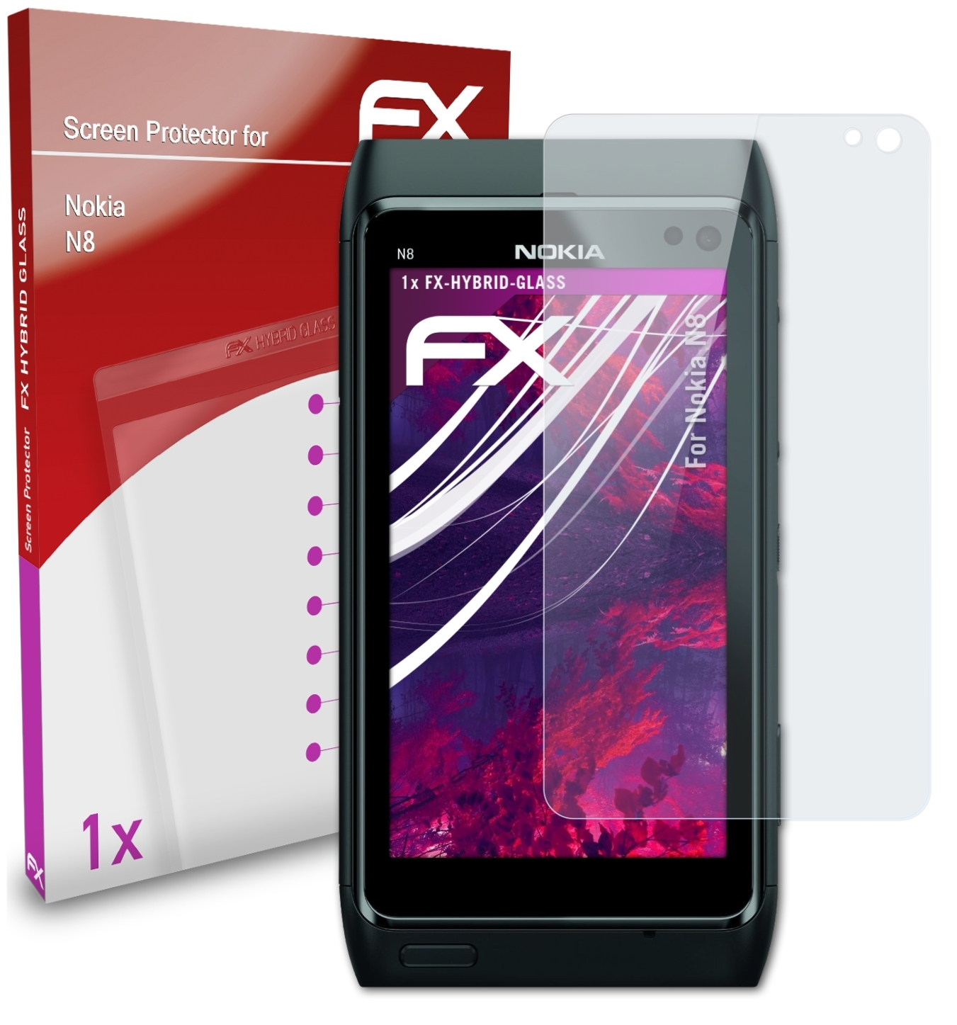 ATFOLIX FX-Hybrid-Glass Schutzglas(für Nokia N8)