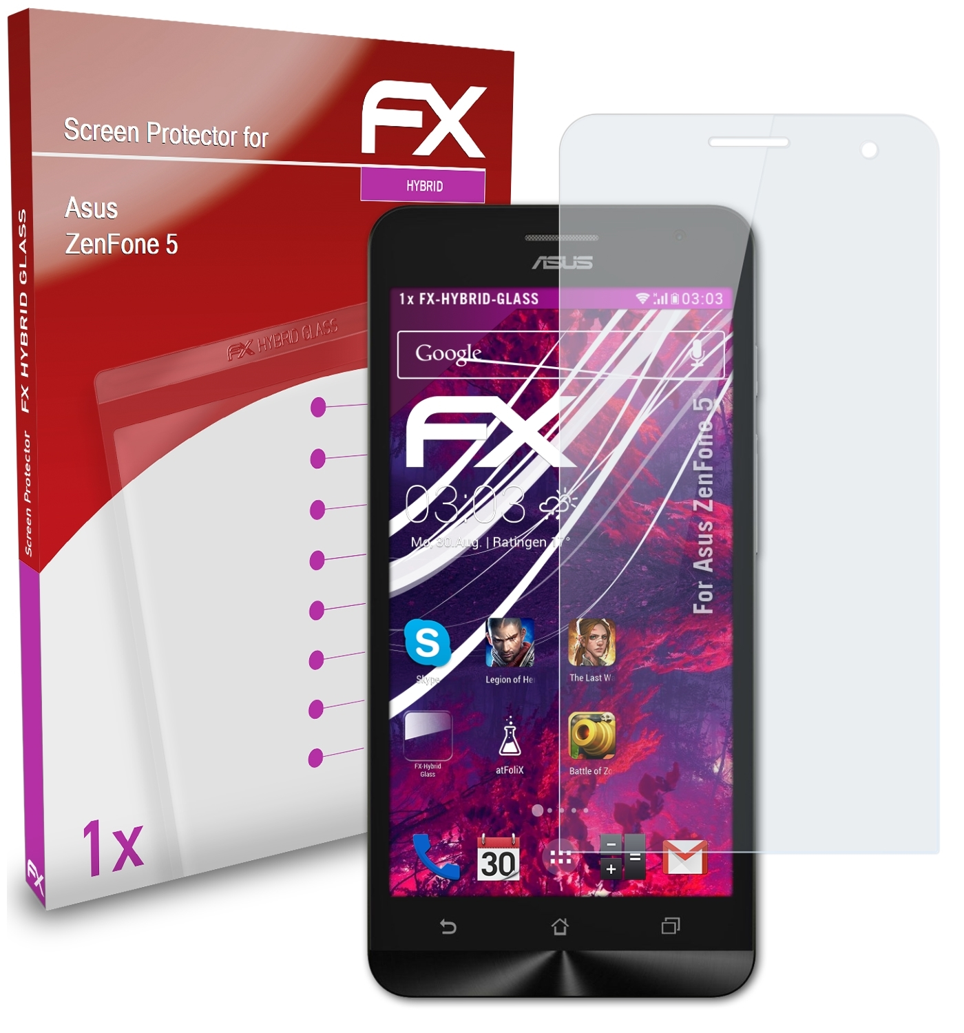 ATFOLIX FX-Hybrid-Glass Schutzglas(für ZenFone Asus 5)