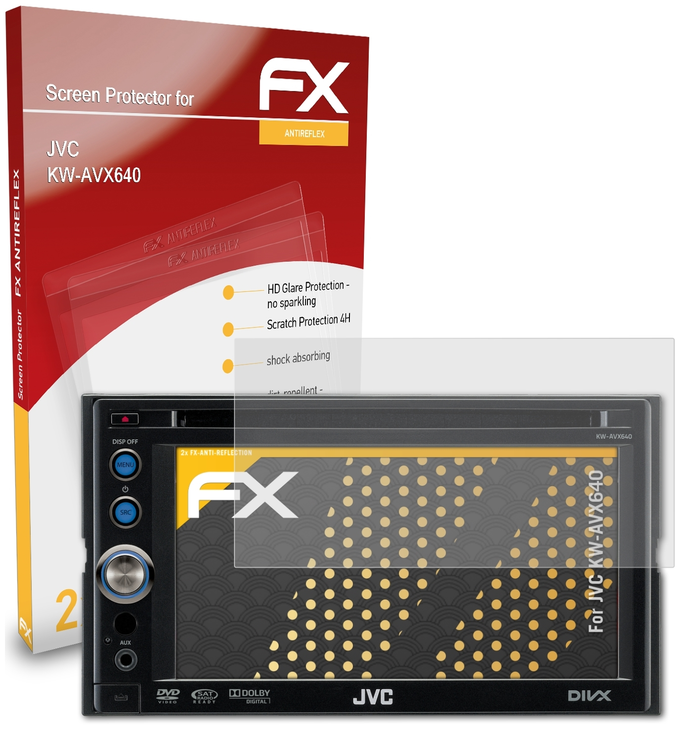 ATFOLIX Displayschutz(für 2x FX-Antireflex KW-AVX640) JVC