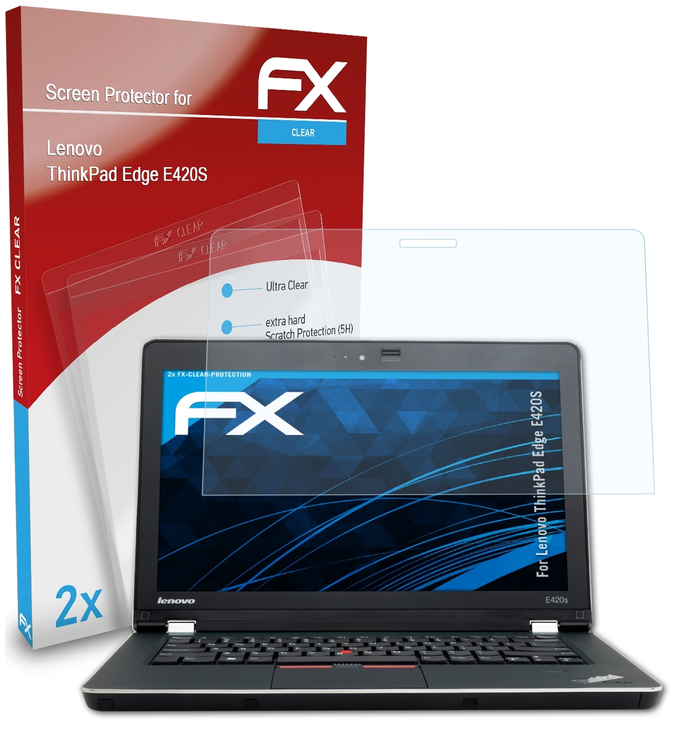 ATFOLIX 2x FX-Clear E420S) Displayschutz(für Edge ThinkPad Lenovo