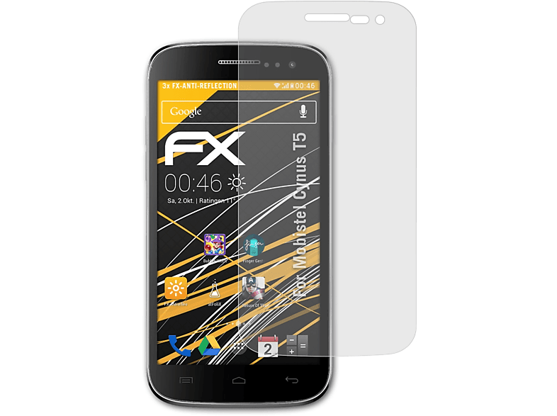 ATFOLIX 3x FX-Antireflex Displayschutz(für Mobistel Cynus T5)