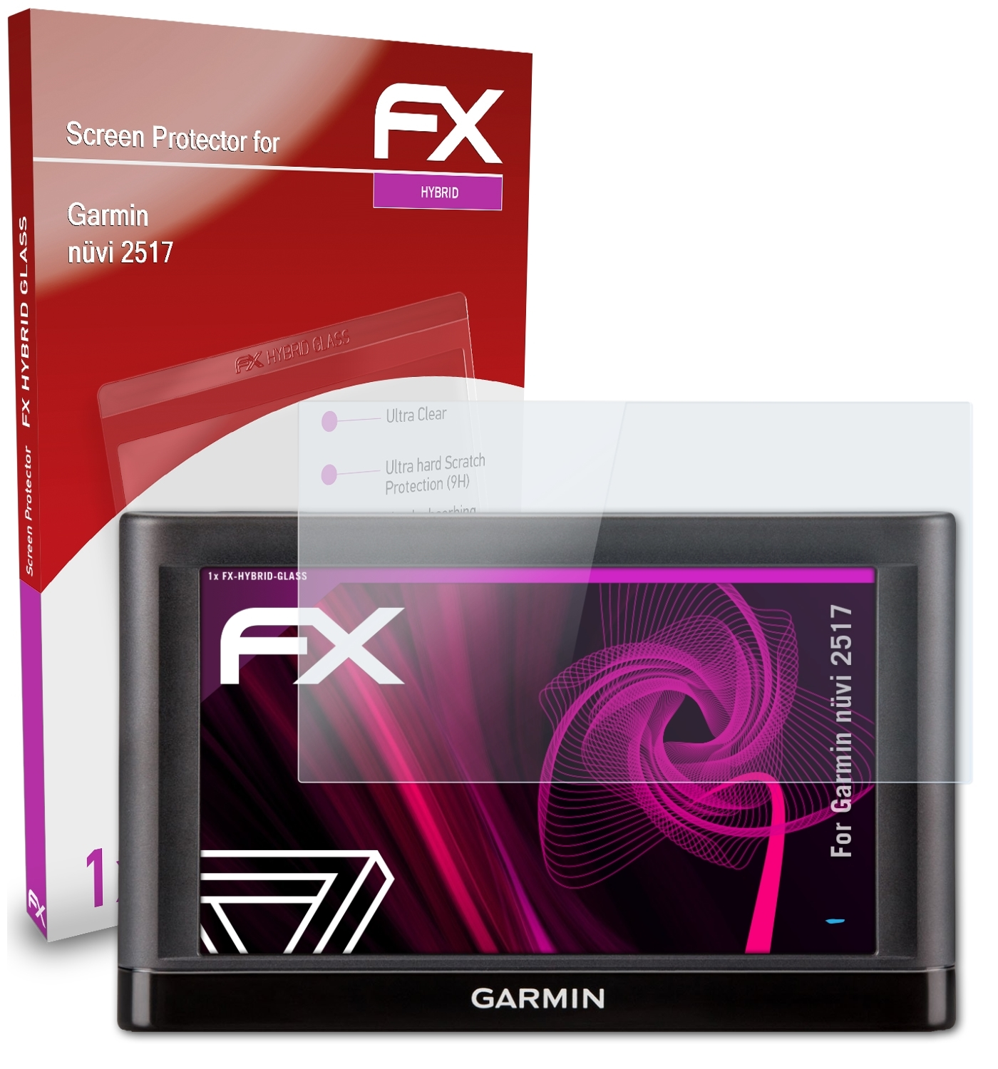 ATFOLIX Schutzglas(für FX-Hybrid-Glass 2517) Garmin nüvi