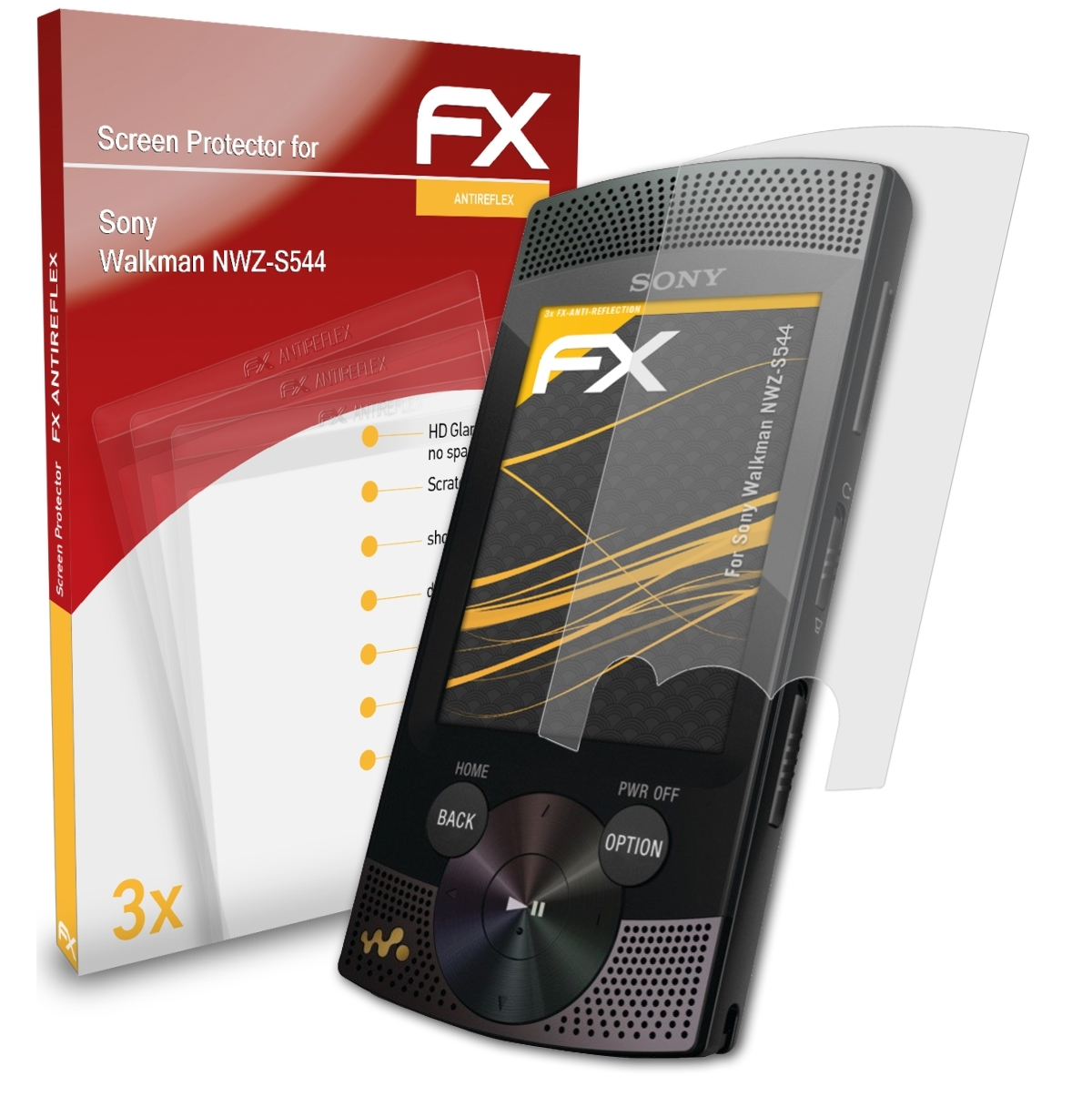 Sony FX-Antireflex ATFOLIX Walkman 3x Displayschutz(für NWZ-S544)