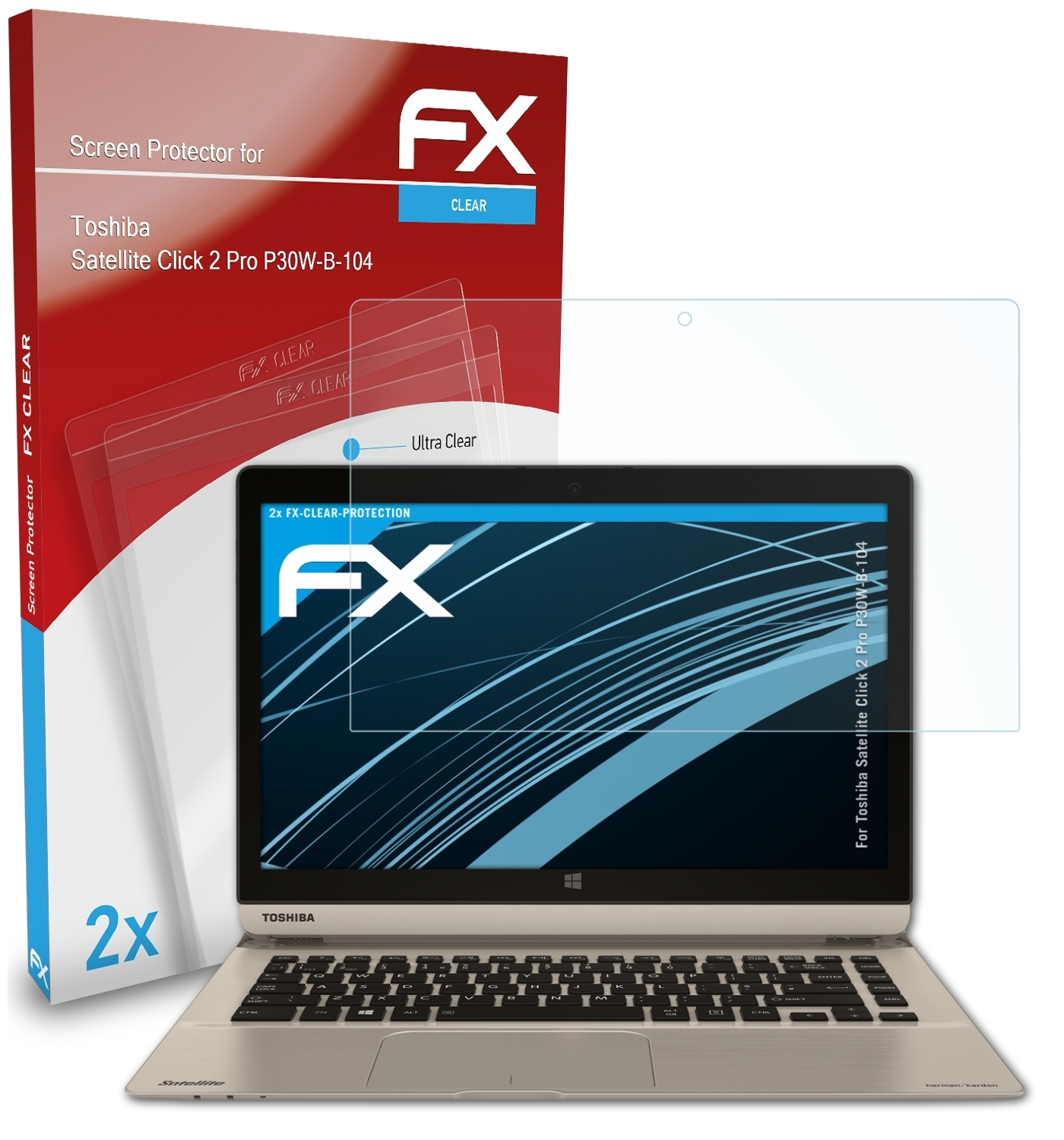 ATFOLIX 2x Displayschutz(für Toshiba Pro Satellite FX-Clear 2 Click (P30W-B-104))