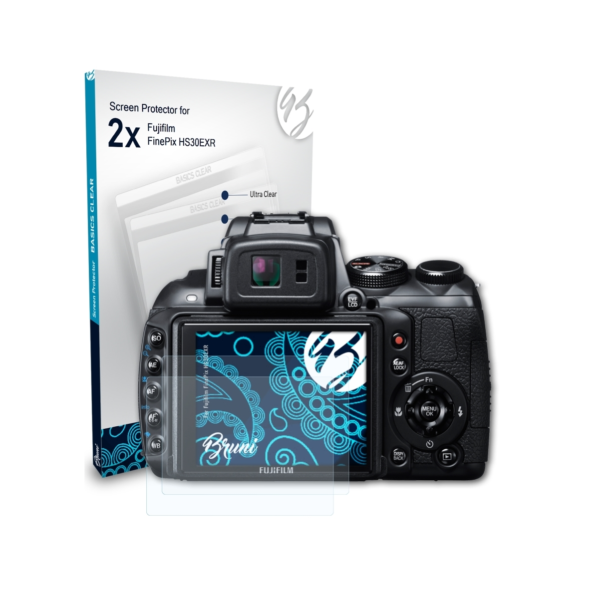 BRUNI Basics-Clear 2x Schutzfolie(für Fujifilm HS30EXR) FinePix