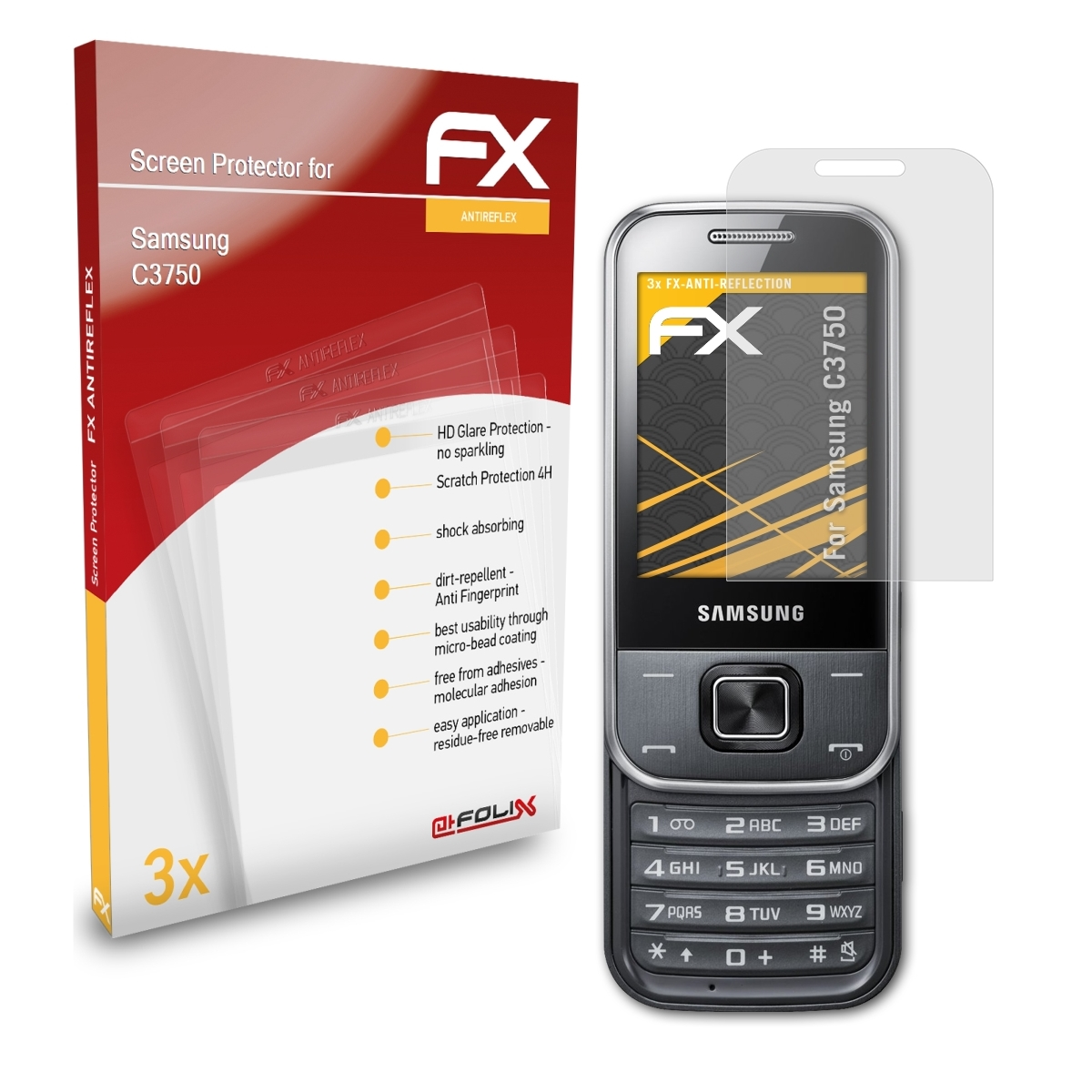 Displayschutz(für Samsung C3750) ATFOLIX 3x FX-Antireflex