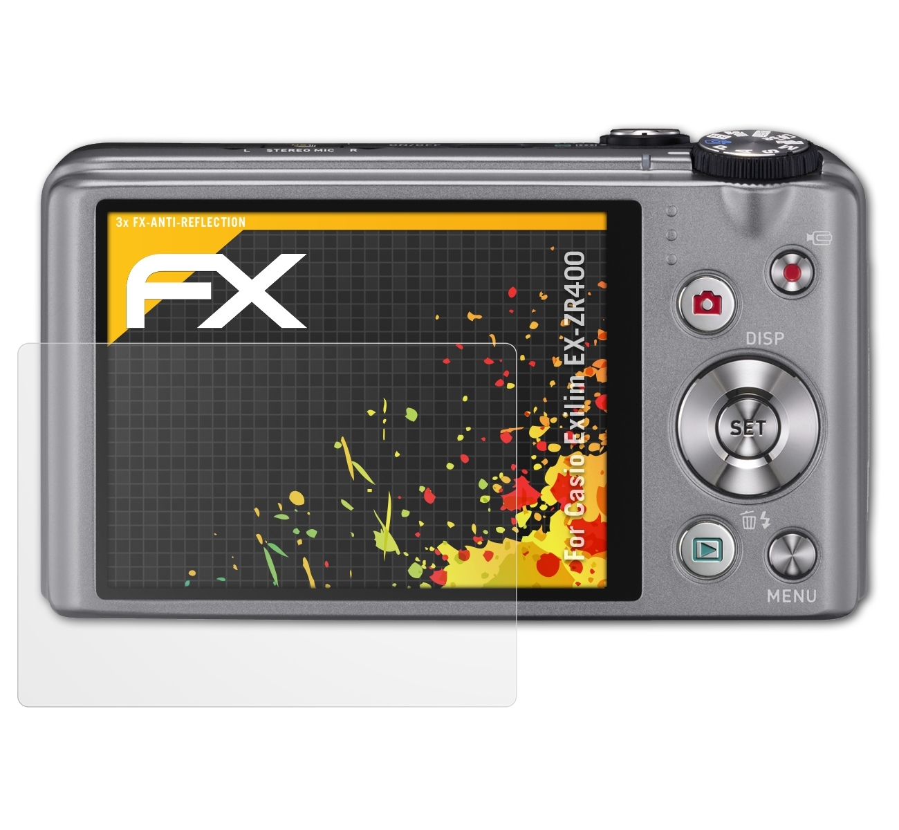 ATFOLIX 3x FX-Antireflex Displayschutz(für Casio EX-ZR400) Exilim